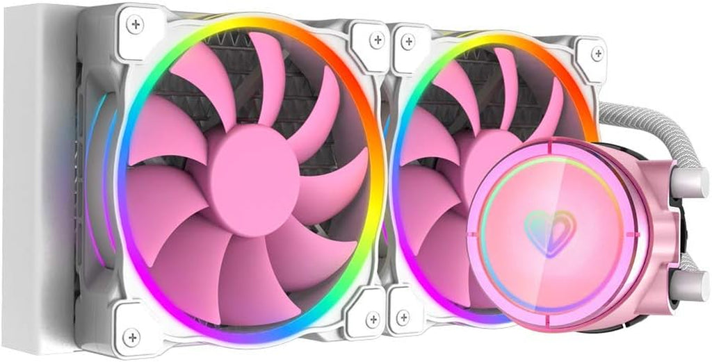 PINKFLOW 240 CPU Water Cooler LGA1700 Compatible 5V ARGB AIO Cooler 240Mm CPU Liquid Cooler 2X120Mm RGB Fan, Intel 1700/115X/1200, AMD AM5/AM4